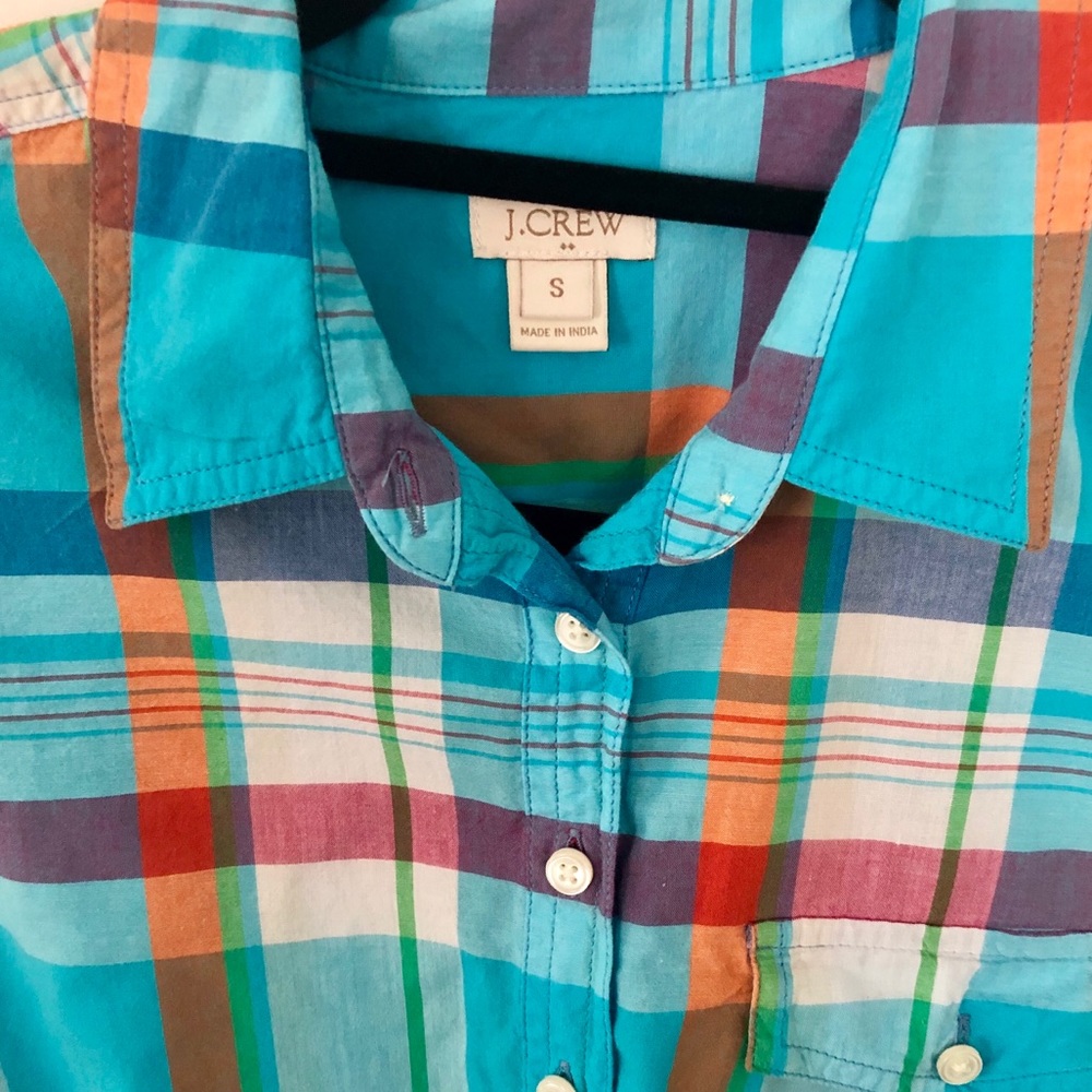 J-Crew Plaid Button Down Pullover - image 6